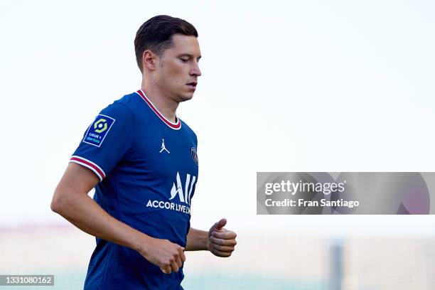 Julian Draxler of Paris Saint Germain looks on during a Pre Season Friendly Match between Sevilla FC and Paris Saint-Germain at Estadio Algarve on...