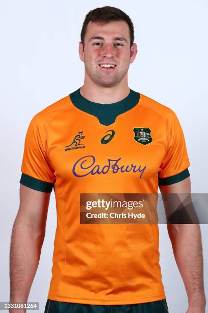 Nick Frost poses during the Australian Wallabies team headshots session on July 28, 2021 in Coomera, Australia.