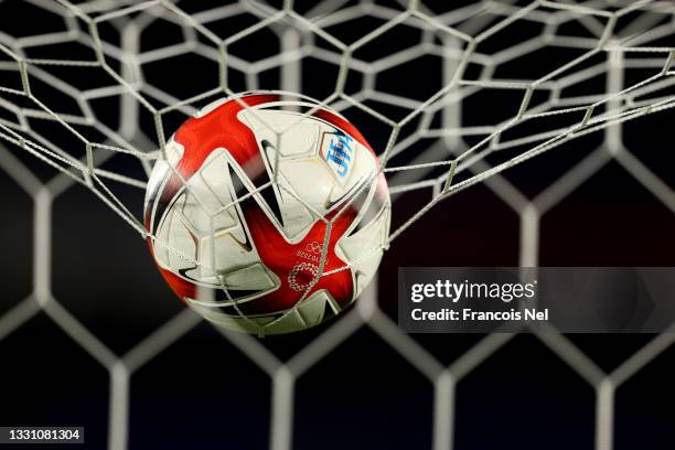 General view of the Adidas match ball prior to the Men's Group A match between France and Japan on day five of the Tokyo 2020 Olympic Games at...