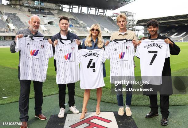 Paul Cooper, Sean Delaney, Ashley Roberts, Charlie Cooper and Karim Zeroual attend a brunch to celebrate the partnership between World Mobile and...