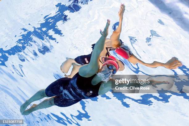 Molly Renshaw of Team Great Britain competes in heat two of the Women's 200m Breaststroke on day five of the Tokyo 2020 Olympic Games at Tokyo...