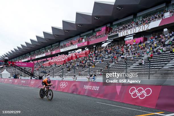 Anna van der Breggen of Team Netherlands competes in the Women's Individual Time Trial during day 5 of the Tokyo 2020 Olympic Games at the Fuji...