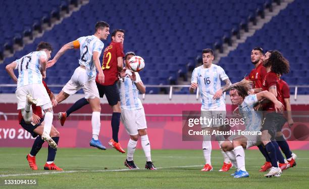 Tomas Belmonte of Team Argentina scores their side's first goal during the Men's First Round Group C match between Spain and Argentina on day five of...