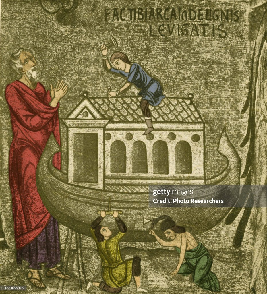 Nooh Colorized illustration depicts the Biblical story of Noah and the ...