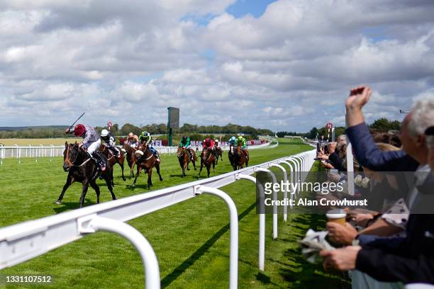 Ryan Moore riding Armor win The Markel Molecomb Stakes during the Qatar Goodwood Festival at Goodwood Racecourse on July 28, 2021 in Chichester,...