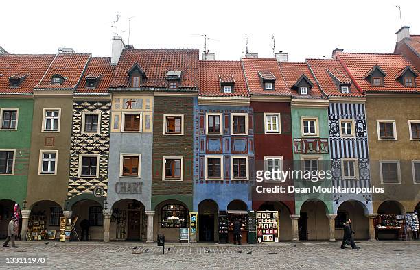 General view of Stary Rynek or Old Market Square in the city centre on November 16, 2011 in Poznan, Poland. The UEFA European Football Championship...