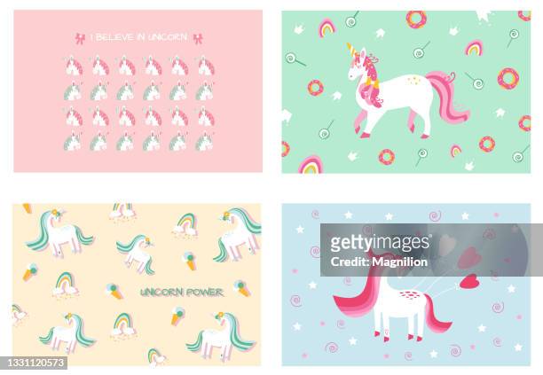 ilustraciones, imágenes clip art, dibujos animados e iconos de stock de unicornios - unicorn