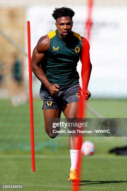 Adama Traore of Wolverhampton Wanderers runs during the Wolverhampton Wanderers Pre-Season Training Camp at Marbella Football Center on July 27, 2021...