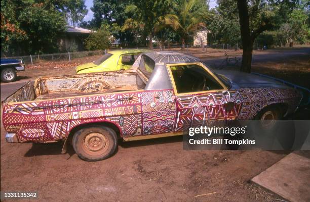 May 1993]: MANDATORY CREDIT Bill Tompkins/Getty Images Australian Aboriginal art is art made by the Indigenous peoples of Australia and in...