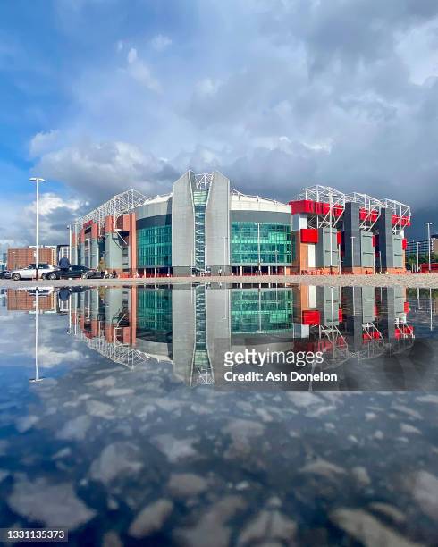 General view of Old Trafford ahead of the pre-season friendly match between Manchester United and Brentford at Old Trafford on July 28, 2021 in...