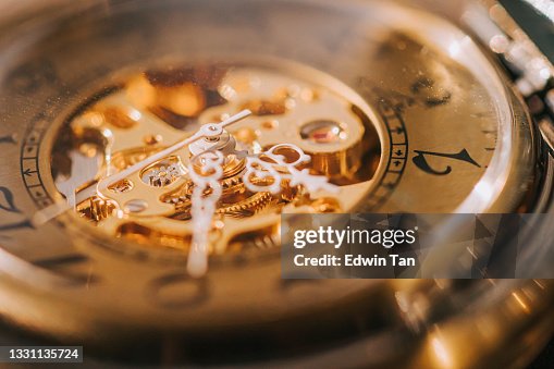 Gold color antique Watch Mechanism Working Gold color antique Watch Mechanism Working