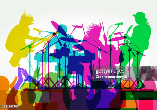 rock band - popular music concert stock illustrations