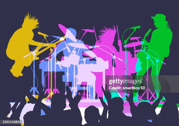 rock band - heavy metal vector stock illustrations