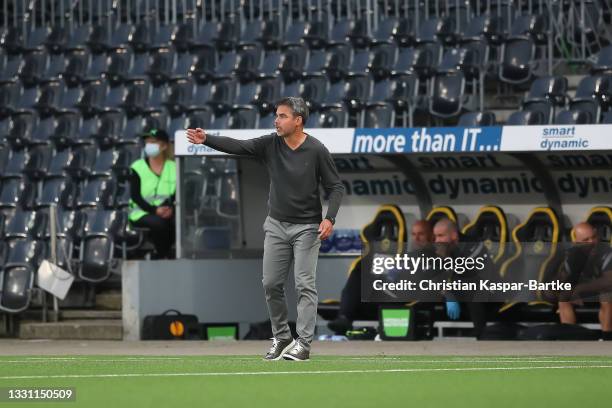 David Wagner, Head coach of BSC Young Boys reacts during the UEFA Champions League Qualification Round 2 second leg match between BSC Young Boys and...