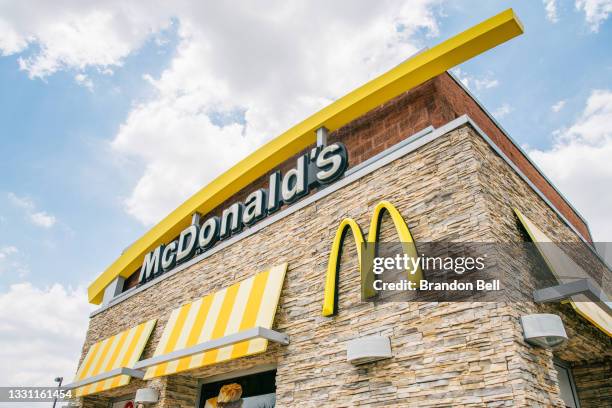 McDonald's store is shown on July 28, 2021 in Houston, Texas. McDonald's corporation has said that its sales are surpassing pre-pandemic levels...