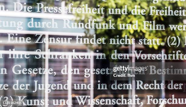 article 5 of the german basic law (detail) - freedom of speech - hate crimes stock-fotos und bilder