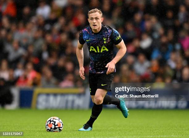 Oliver Skipp of Tottenham Hotspur runs with the ball during the Pre-Season Friendly match between Milton Keynes Dons and Tottenham Hotspur at Stadium...