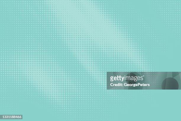 dot half tone pattern background with motion blur - teal bokeh stock illustrations