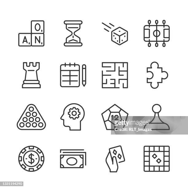 ilustrações, clipart, desenhos animados e ícones de ícones dos jogos de mesa 2 — série monoline - totó