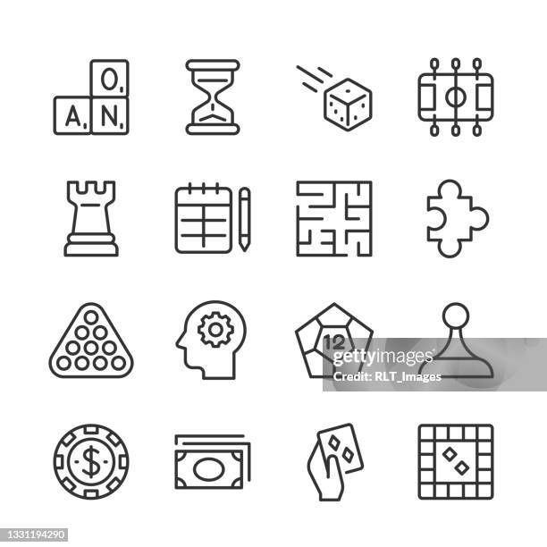 bildbanksillustrationer, clip art samt tecknat material och ikoner med tabletop games icons 2 — monoline series - labyrint