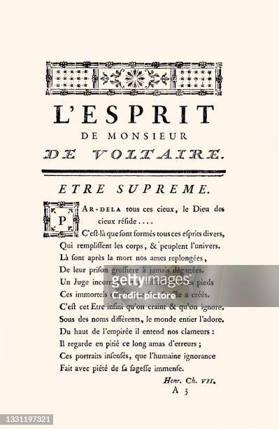 l'esprit de monsieur de voltaire    -high resolution  with lots of details- - french literature stock illustrations