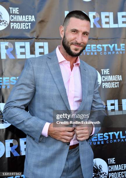 Pablo Schreiber attends the premiere of Vertical's "Lorelei" at Laemmle Royal on July 28, 2021 in Los Angeles, California.