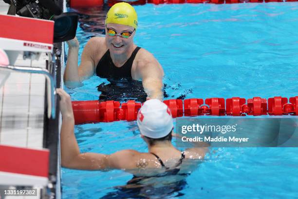 Cate Campbell of Team Australia competes in the first Semifinal of the Women's 100m Freestyle on day six of the Tokyo 2020 Olympic Games at Tokyo...