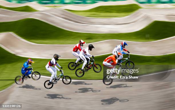 General view of Joris Harmsen of Team Netherlands, Tore Navrestad of Team Norway, Evgeny Kleshchenko of Team ROC, Vincent Pelluard of Team Colombia,...