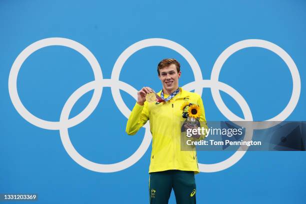 Gold medalist Zac Stubblety-Cook of Team Australia poses with the gold medal for the Men's 200m Breaststroke Final on day six of the Tokyo 2020...