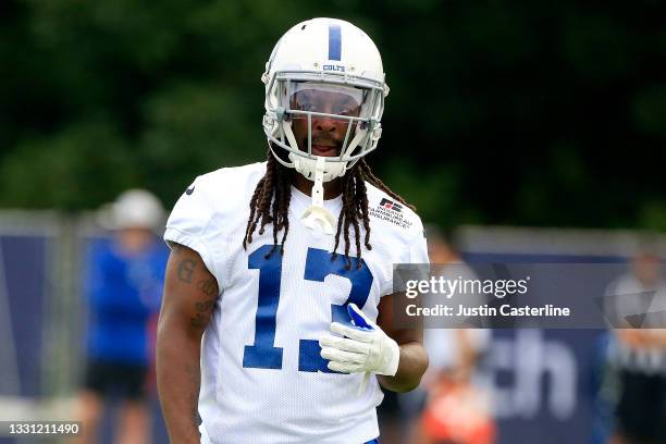 Hilton of the Indianapolis Colts on the field during the Indianapolis Colts Training Camp at Grand Park on July 28, 2021 in Westfield, Indiana.