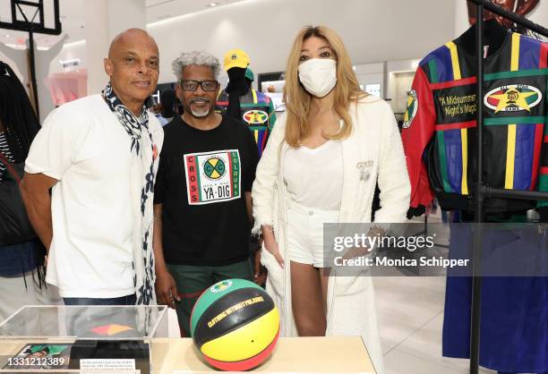 Cross Colours Co-Founders Carl Jones and TJ Walker, and Wendy Williams attend the Cross Colours Launch Party at Nordstrom NYC Flagship on July 28,...
