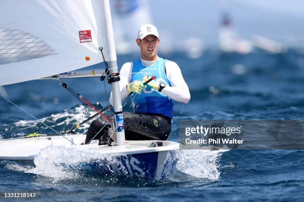 Matt Wearn of Team Australia competes in the Men's Laser class on day six of the Tokyo 2020 Olympic Games at Enoshima Yacht Harbour on July 29, 2021...