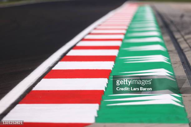 General view of the circuit during previews ahead of the F1 Grand Prix of Hungary at Hungaroring on July 29, 2021 in Budapest, Hungary.