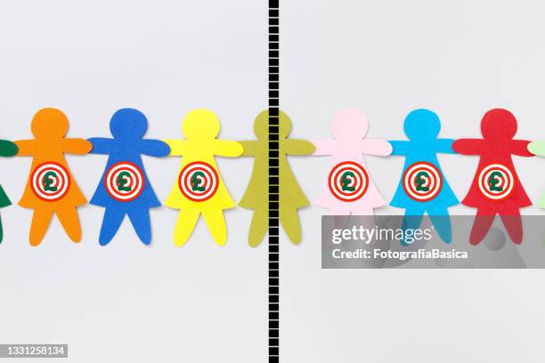 divided pound targeted girls - close gap concept stock illustrations