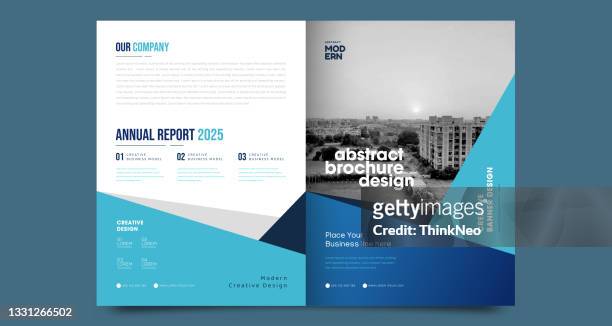 brochure design, cover modern layout, annual report, poster, flyer in a4 with colorful triangles, geometric shapes for tech, science, market with light background - tradeshow template stock illustrations