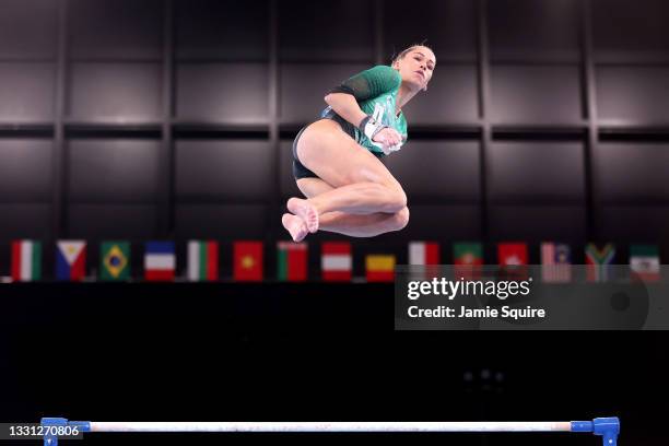 Zsofia Kovacs of Team Hungary competes on uneven bars during the Women's All-Around Final on day six of the Tokyo 2020 Olympic Games at Ariake...