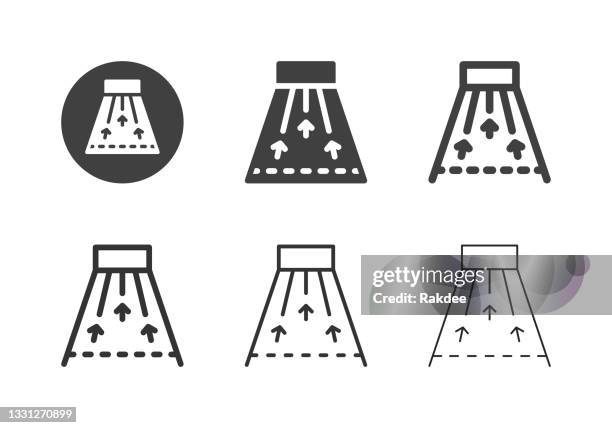 bowling lane icons - multi series - bowling alley lane stock illustrations