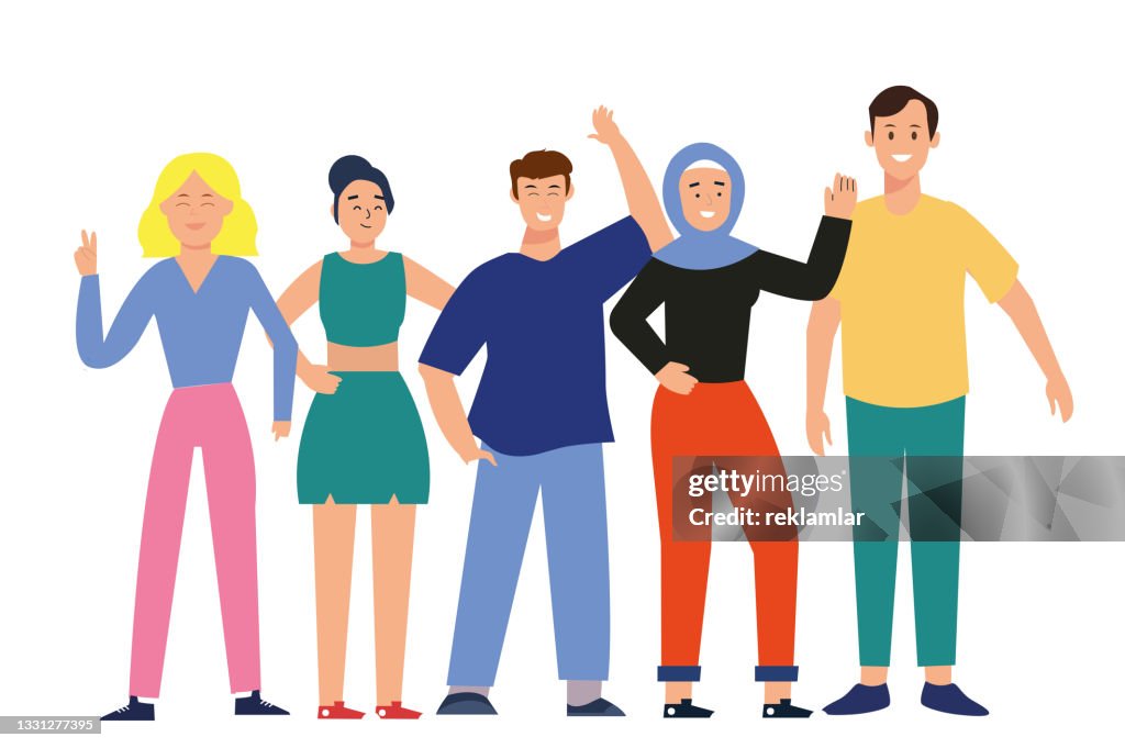 People Group Vector Of Diverse Multicultural Men And Women Happy And  Smiling Friends Togetherness Concept Friendship And Close Friends Concept  Vector Illustration With Cartoon Characters High-Res Vector Graphic - Getty  Images