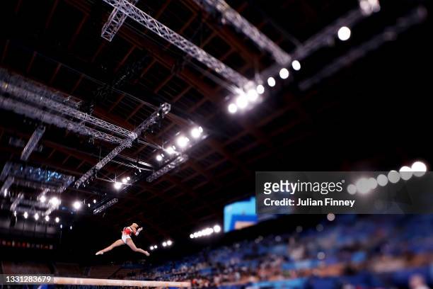 Jutta Verkest of Team Belgium competes on balance beam during the Women's All-Around Final on day six of the Tokyo 2020 Olympic Games at Ariake...