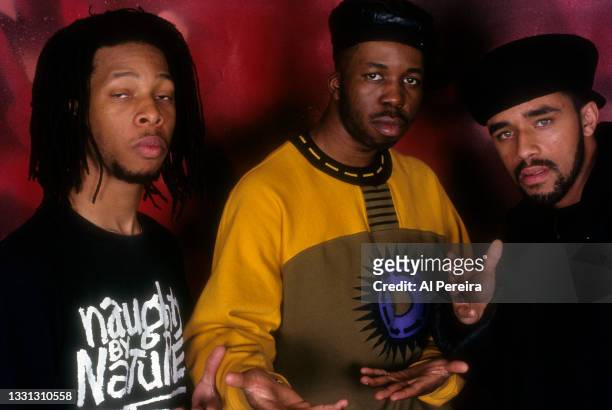 Rap group Main Source appears in a portrait taken on January 10, 1994 in New York City.