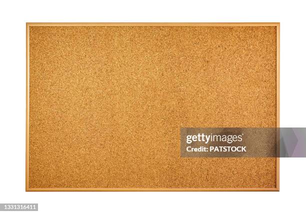 framed corkboard isolated on white background. - tablón de anuncios fotografías e imágenes de stock