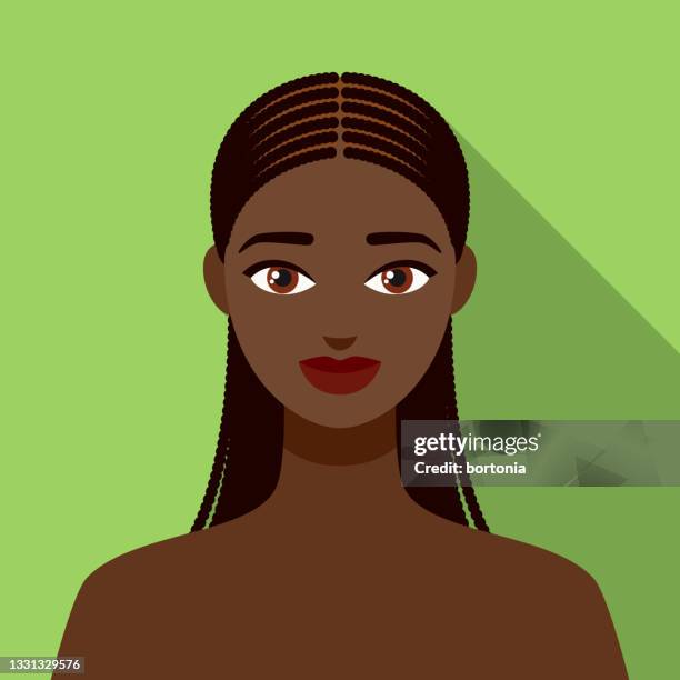 female avatar icon - black hair braiding stock illustrations