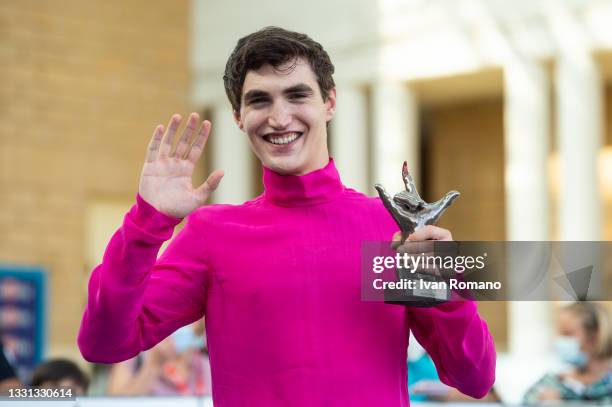 Rocco Fasano with Explosive Talent Award 2021 attends the blue carpet at the Giffoni Film Festival 2021 on July 29, 2021 in Giffoni Valle Piana,...