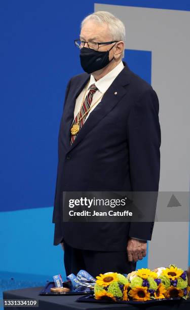 Dick Pound during day six of the swimming competition of the Tokyo 2020 Olympic Games at Tokyo Aquatics Centre on July 28, 2021 in Tokyo, Japan.