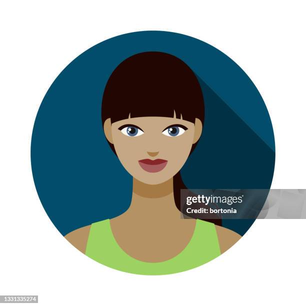 female avatar icon - gray eyes stock illustrations