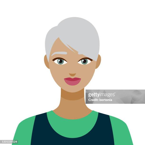 female avatar icon - gray eyes stock illustrations