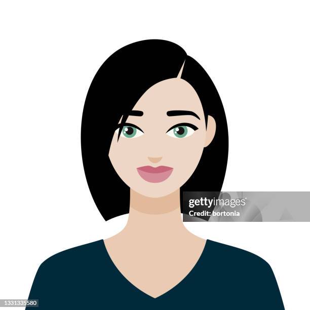 female avatar icon - v neck stock illustrations