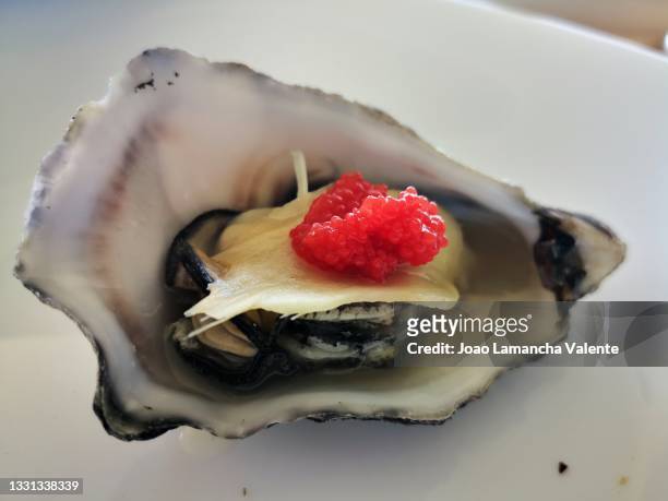 oyster with caviar - afrodisíaco fotografías e imágenes de stock
