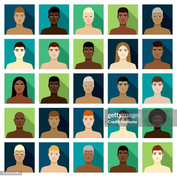 men avatars icon set - middle eastern man stock illustrations