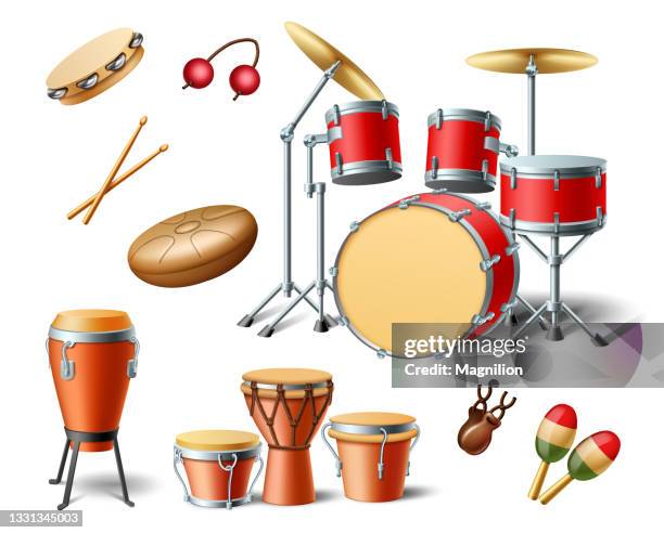 illustrazioni stock, clip art, cartoni animati e icone di tendenza di strumenti a tamburo - djembe
